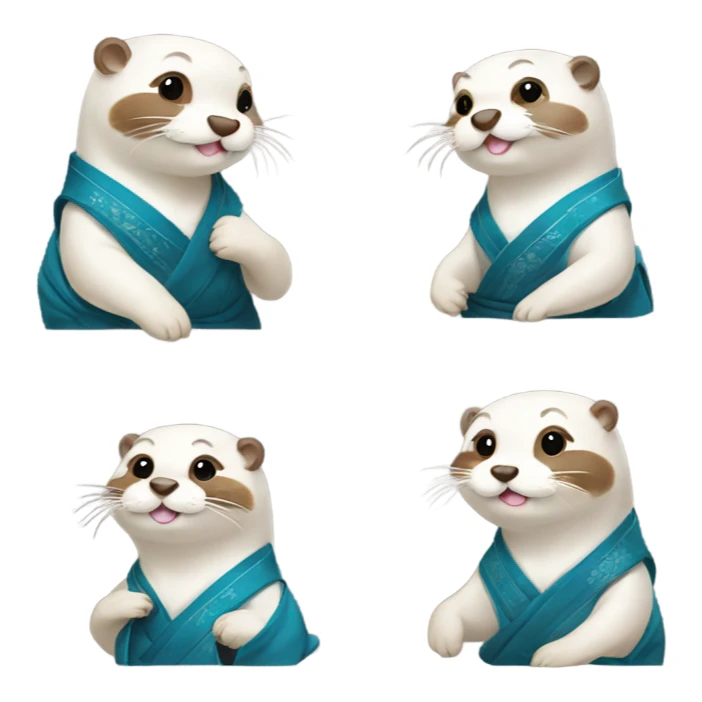 An Korean hanbok otter sticker