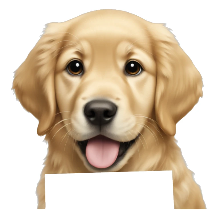 Golden retriever puppy with a protest sign  sticker
