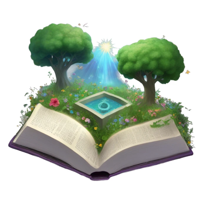 Holy Bible with a magical garden coming from it  sticker