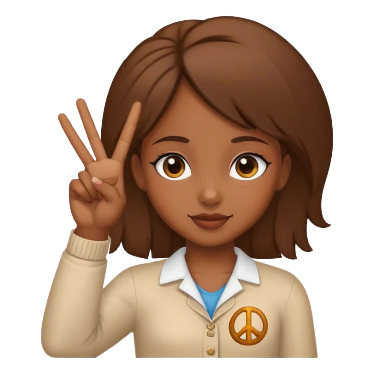 Girl holding up a peace sign  sticker