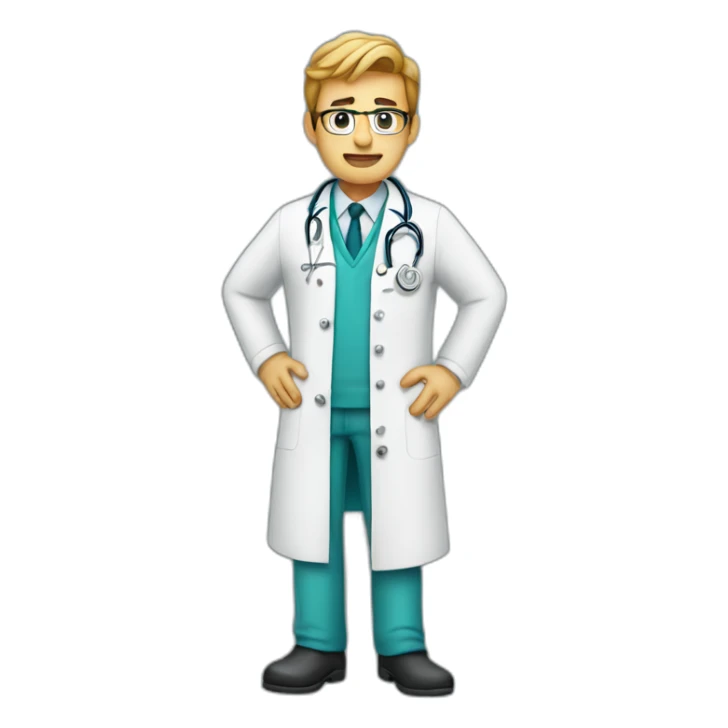 Doctor with “MEDIFN” on his clothes sticker