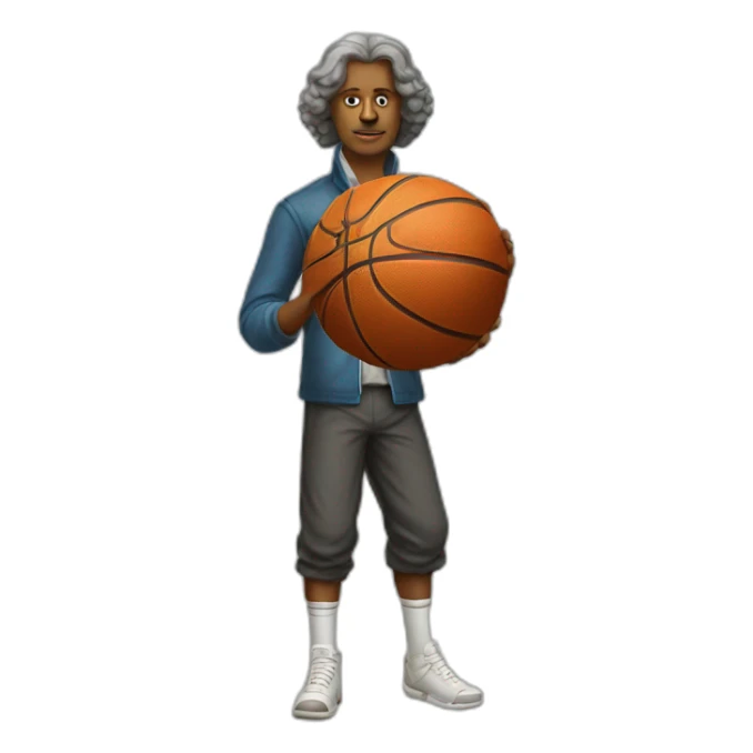 isaac newton with basketball ball sticker