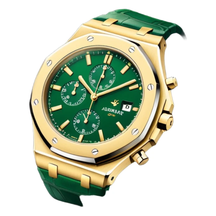 green audemars piguet watch (without text), black bugatti, and a dark green dragon  sticker
