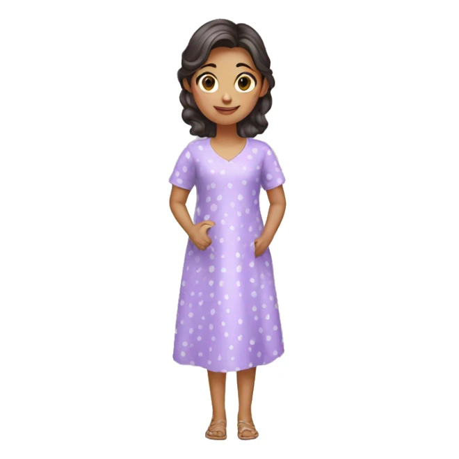 A girl with lavender kurti white spots saying bye sticker