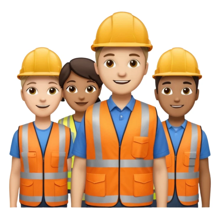 group of multiracial railway engineer standing sticker