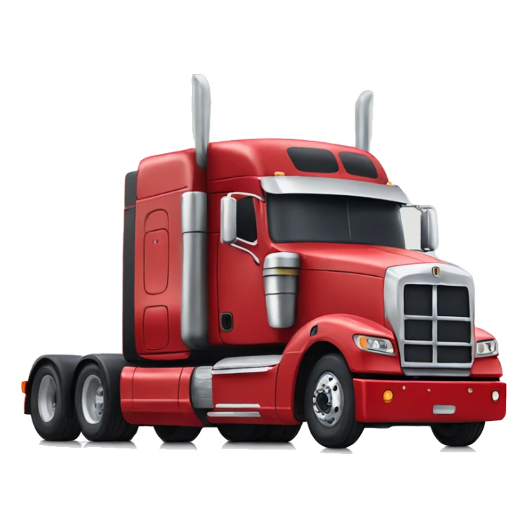 Realistic red 18 wheeler truck with red trailer sticker