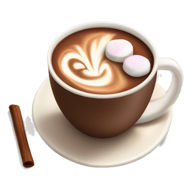 luxurious hot cocoa with latte art and marshmallows  sticker