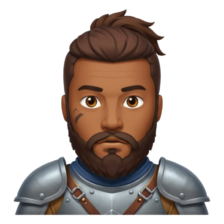 portrait of warrior man with brown skin, beard sticker