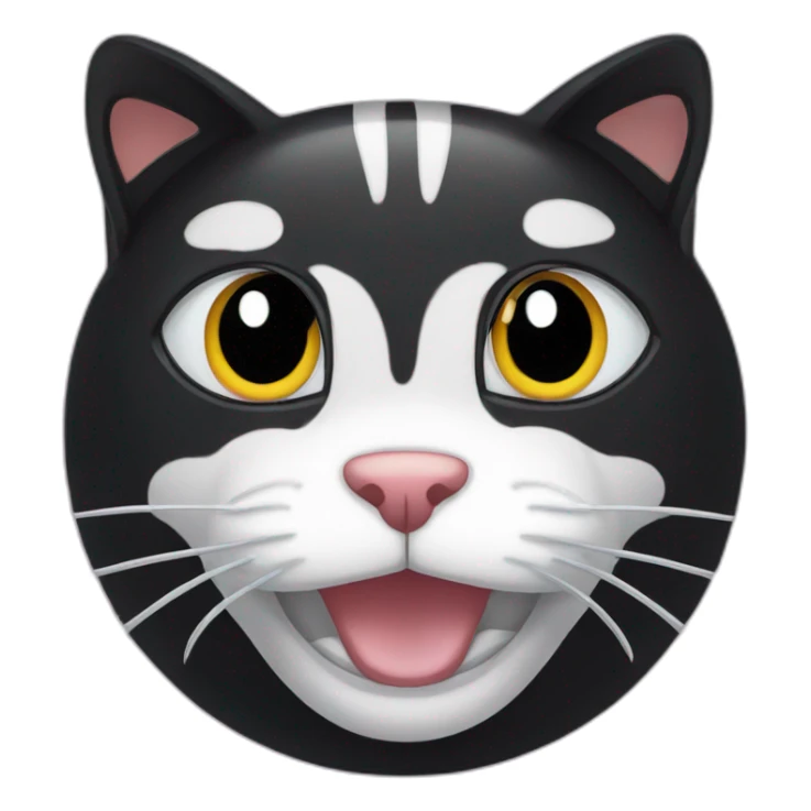 Black cat with a white stripe in the center of his face sticker