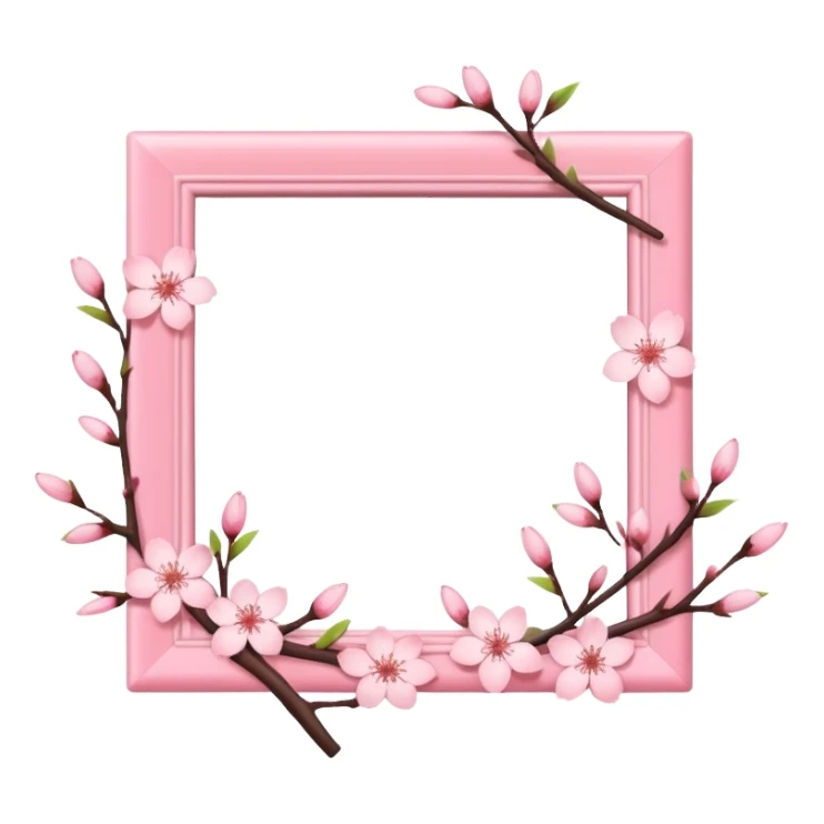 pink photo frame of a blossom sticker