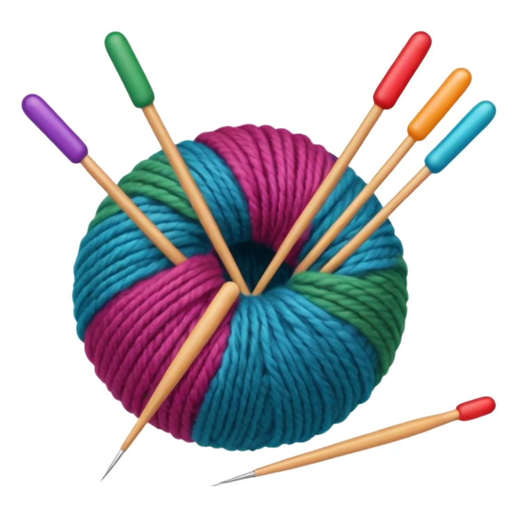 ball of wool with 2 knitting needles sticker