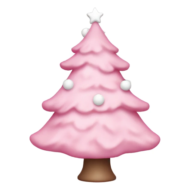 Pastel Pink Christmas tree with pink lights and white ornaments  sticker