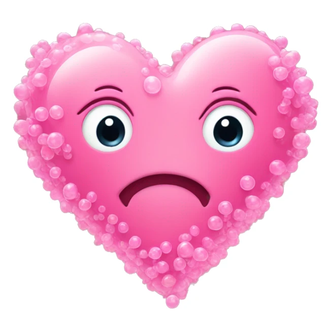 a cute pink heart made of bubbles sticker