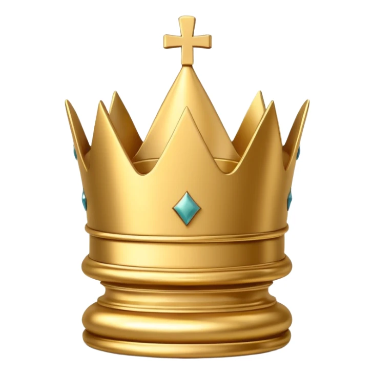 
chess king piece object, classic king crown with cross detail, 3D cartoon, glossy material, soft shadow, mobile game icon style, centered, clean background, no text, no watermark
 sticker