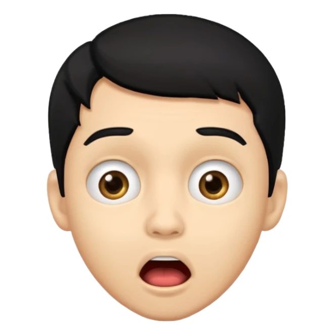 light skin black hair man surprised sticker