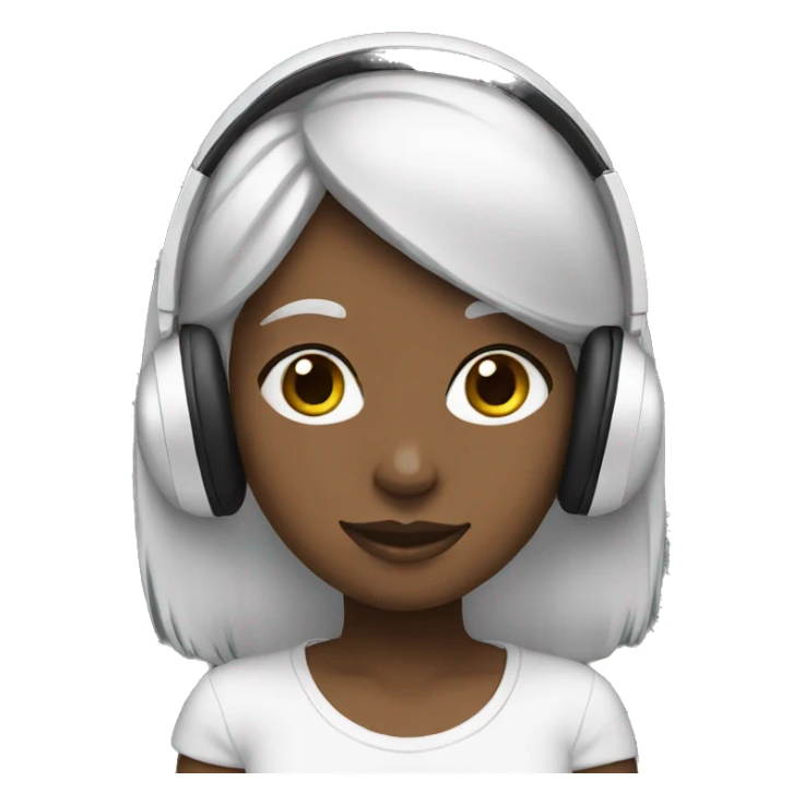 Girl with black and white headphones sticker