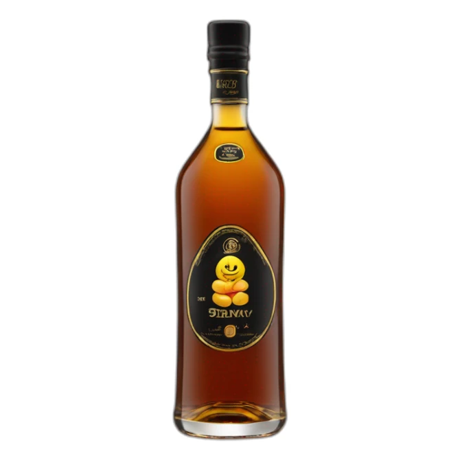 bottle of 6 years Kizlyar brandy with black label sticker