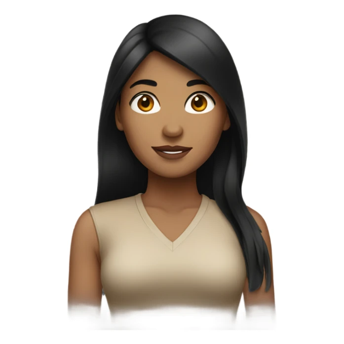 woman standing with tan skin and long black hair sticker