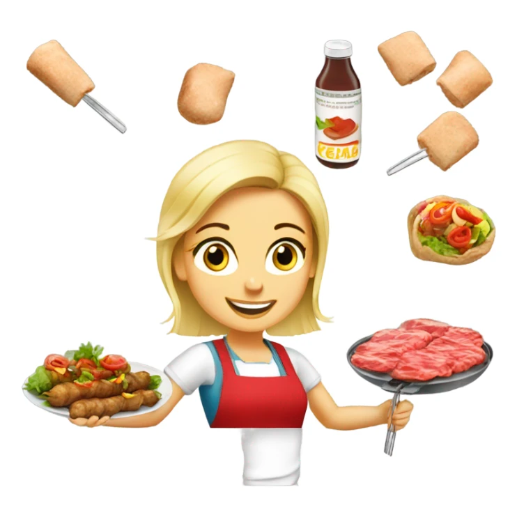 german blonde women selling kebap sticker