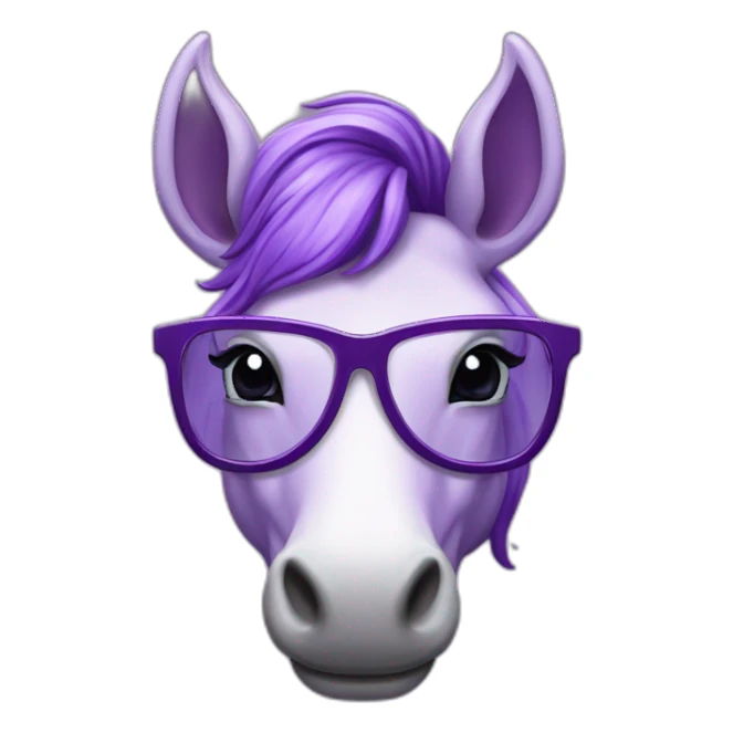 Licorne violette avec des lunettes et une tête de savant fou sticker