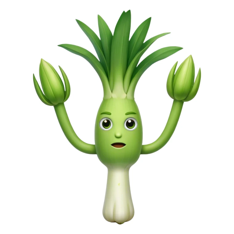 leek with arms and eyes sticker