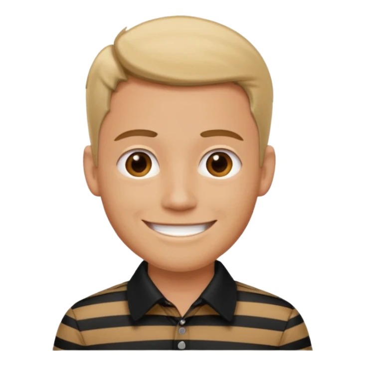 Man with black Striped Shirt not a t shirt sticker