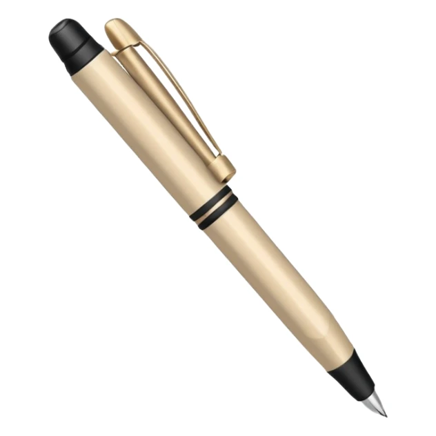 Symbol of a writing hand with a pen, minimalist design, beige color sticker