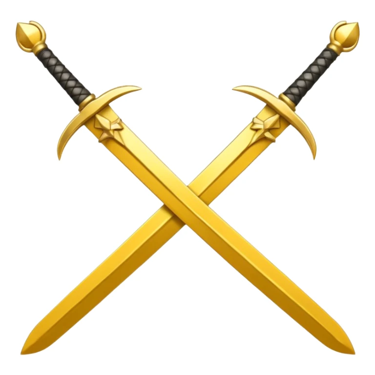 Fully yellow two swords crossed sticker