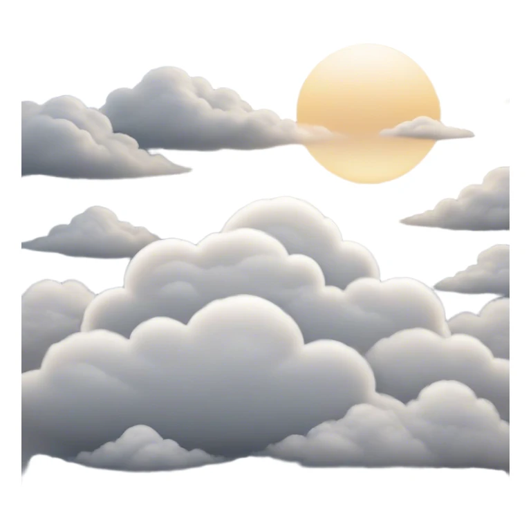 Cinematic Realistic Altostratus Emoji, Soft and gray, with mid-level clouds spreading evenly across the sky. The clouds create a smooth, overcast layer that dulls the sun’s light, giving the world a peaceful, muted tone. Soft glowing outline, capturing the essence of calm, muted skies and gentle transitions in an altostratus cloud! sticker