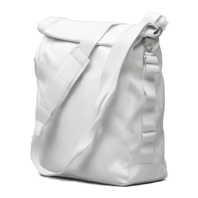 all white shoulder gym bag, white strap sticker