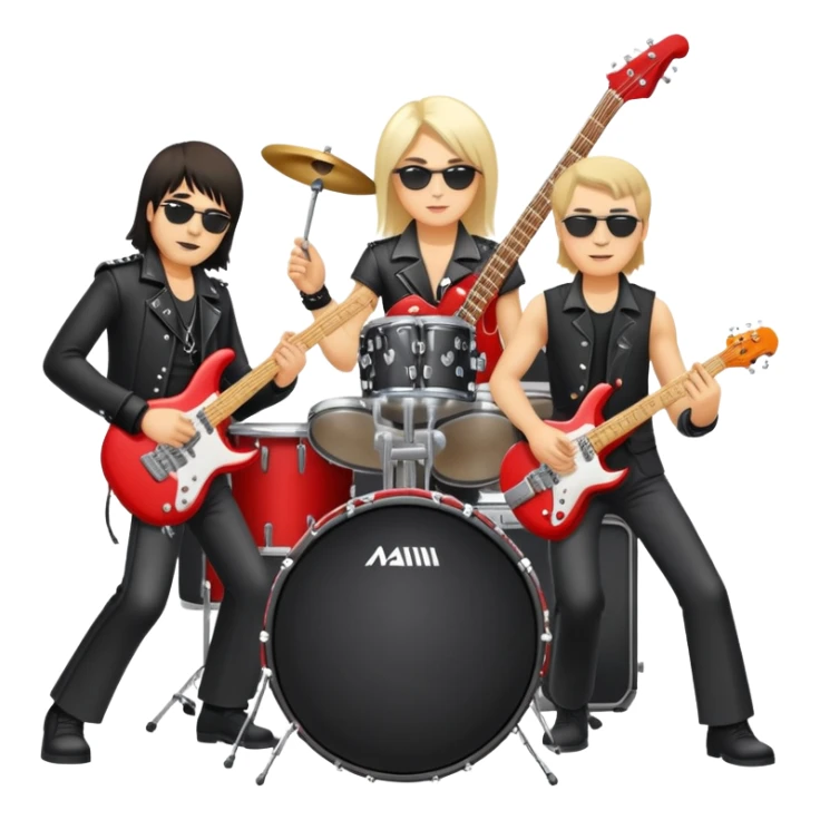 Russian rock band Mashina Vremeni with musicians playing instruments sticker