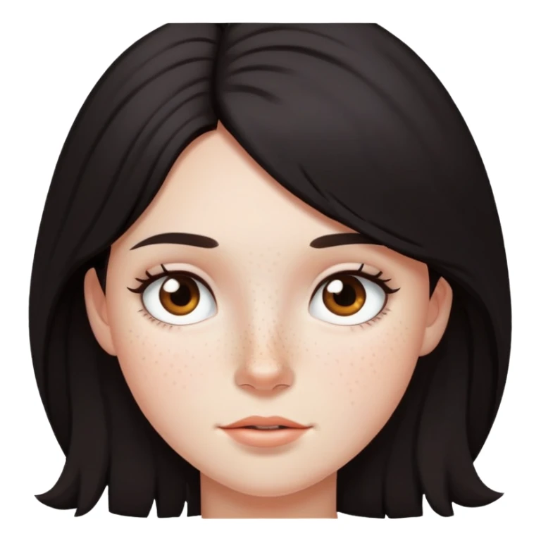 girl with dark hair and freckles  sticker