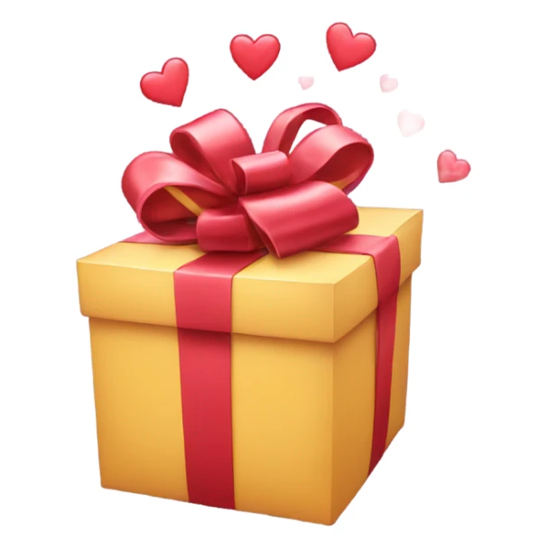 A present with hearts coming out of it sticker