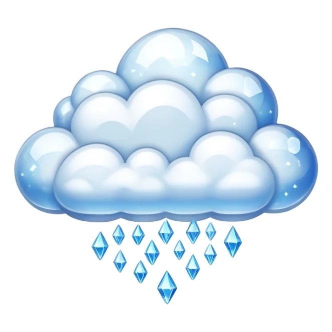 glittering crystal cloud with shiny facets floating in the sky sticker
