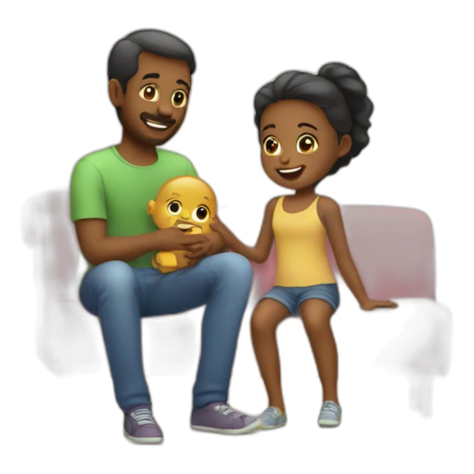 man babysitting a 2 year old girl sticker