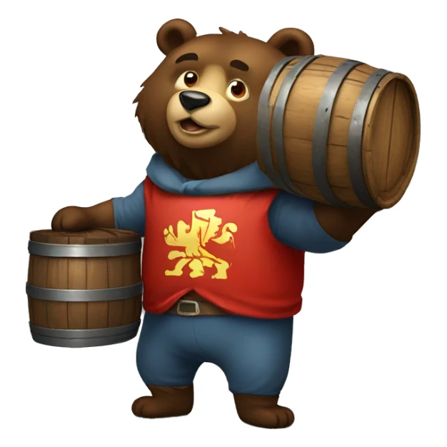 Russian bear holding a barrel of oilrussian bear sticker