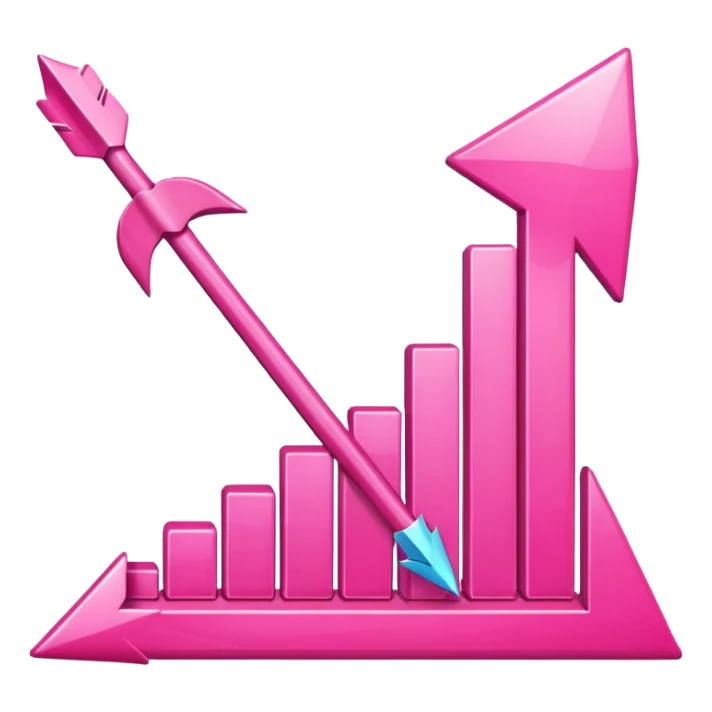 Arrow chart pink emoji  make realistic erase the emojie face sticker