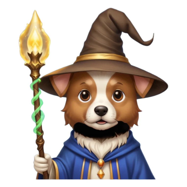 Dog wizard sticker