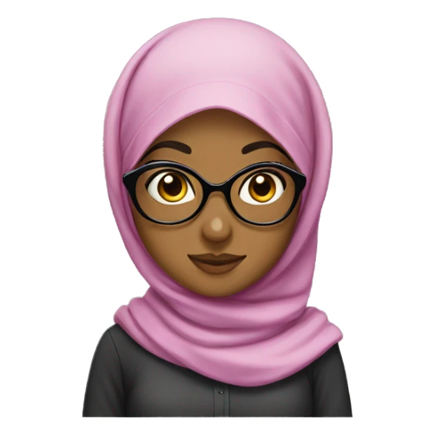 A Hijabi girl with big glasses sticker