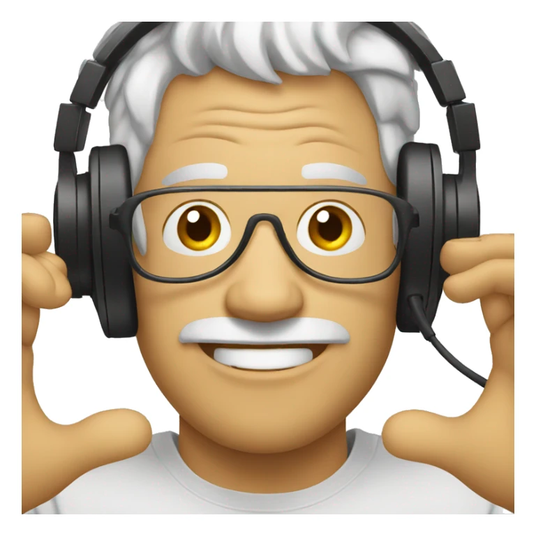 Crazy man listening to music sticker