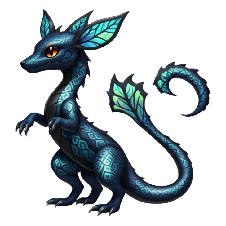 Gothic Colorful Salandit-Umbreon-Fakémon-hybrid-creature (full body)  sticker