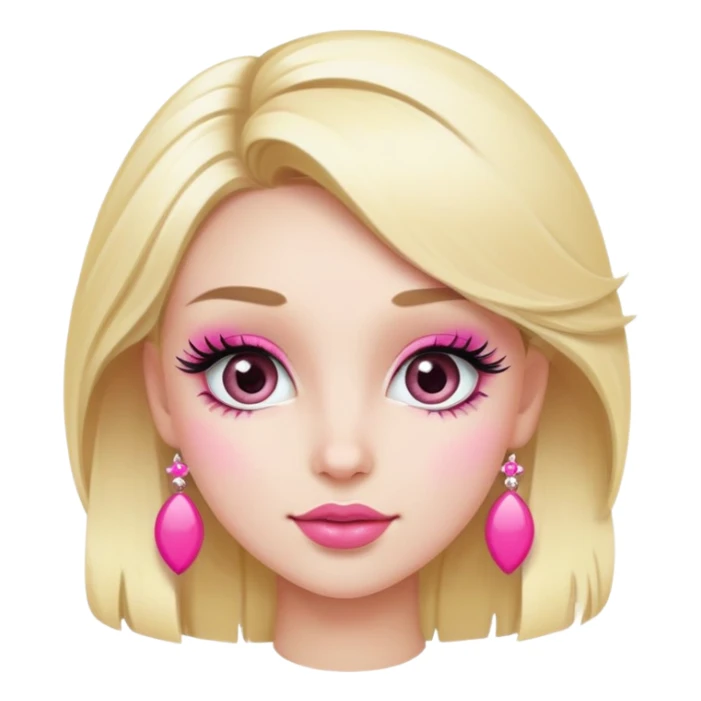 Cute blonde character with exaggerated eyelashes and pink accessories sticker