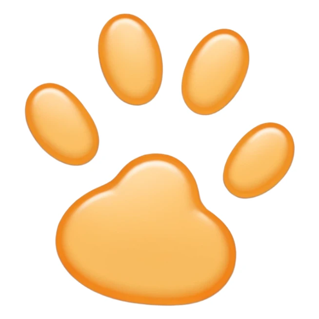 a very light pale pastel yellow-orange pawprint sticker