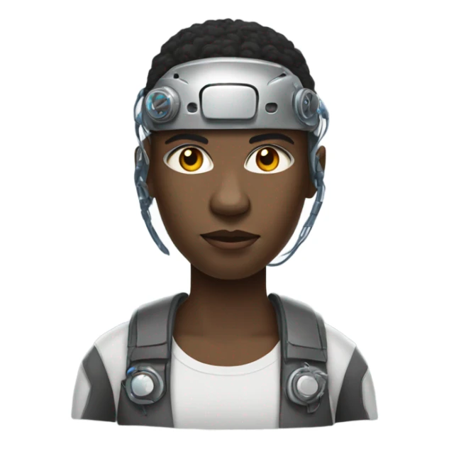 African American individual who is a cyborg sticker