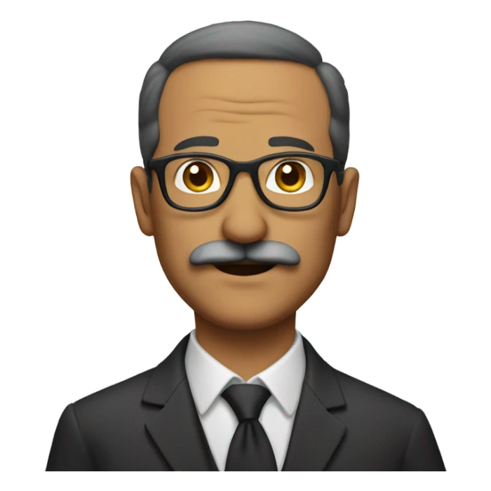 latin man with mustache and glasses mid age sticker