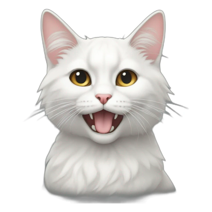 Un chat de poil blanc noir et toux sticker