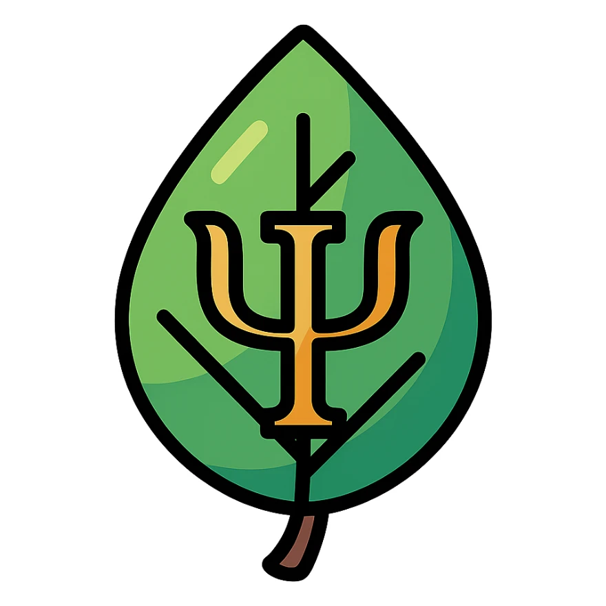 leaf or flower icon emoji, clear outlines, strong shadows and highlights, psychology and psychosomatics theme sticker