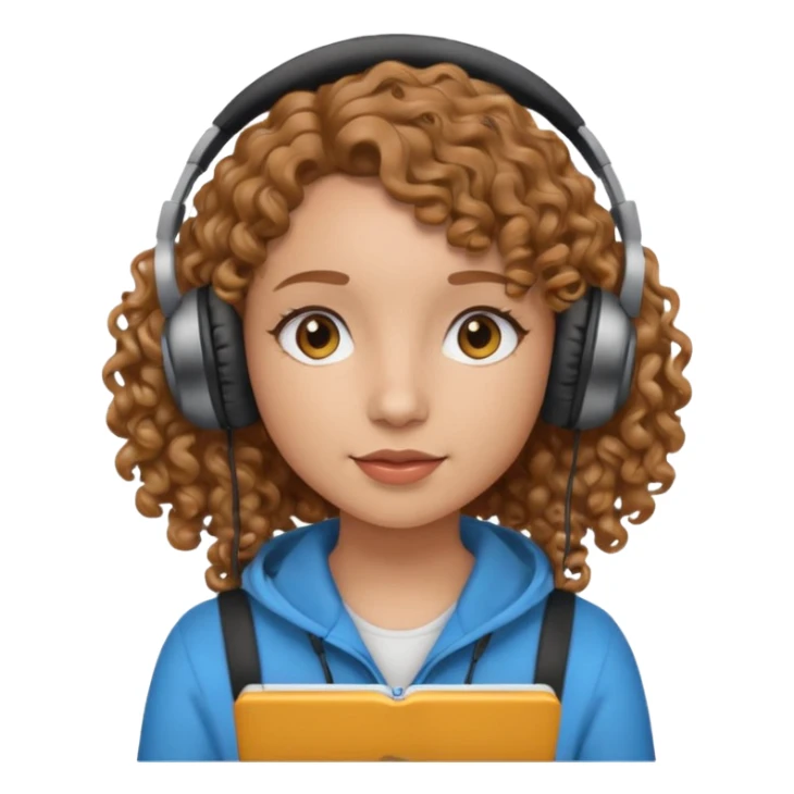 girl videomaker with light brown curly hair  sticker