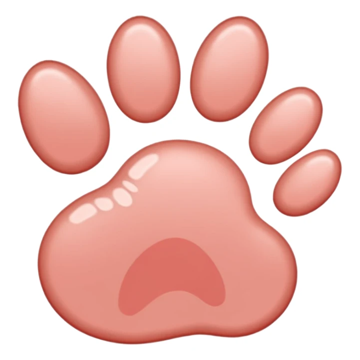 a very light pale pastel red pawprint sticker