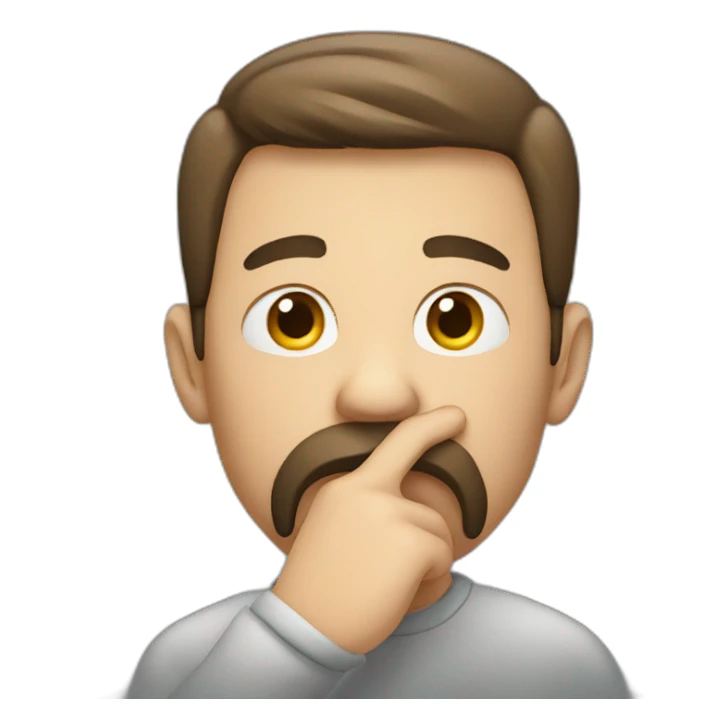 a man holding his nose sticker